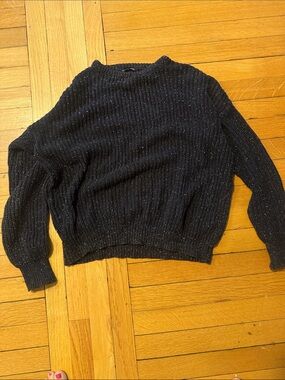 Vintage American Apparel black marled Ribbed Crewneck Sweater